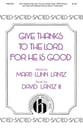 Give Thanks to the Lord, for He Is Good SATB choral sheet music cover